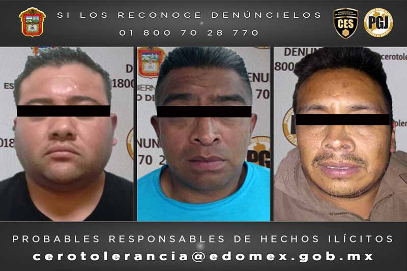 Atrapó PGJEM a tres por homicidio y robo con violencia