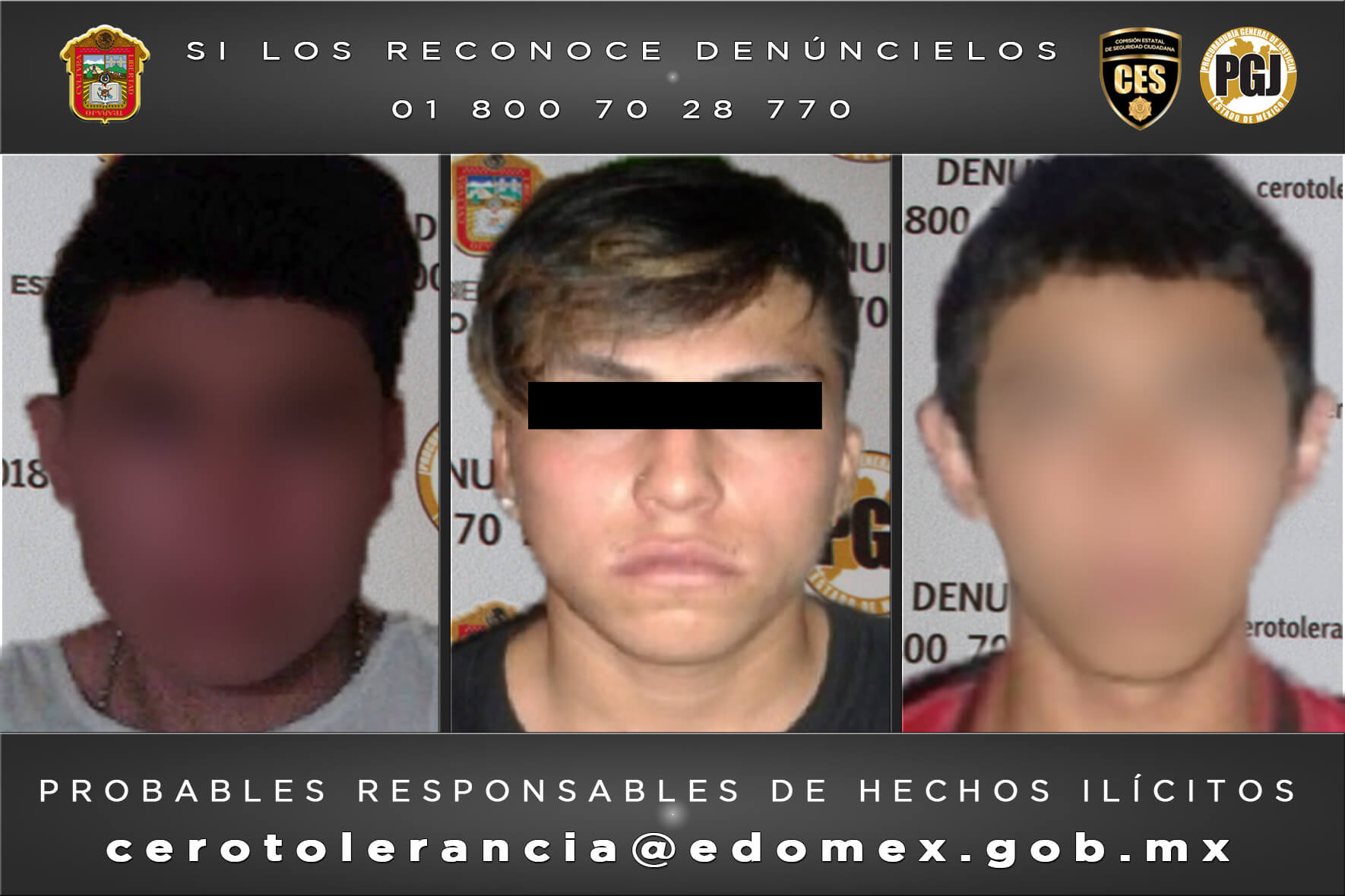 Detienen tres en posesión de drogas