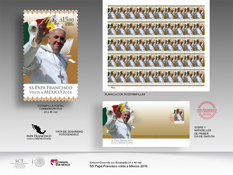 Emiten estampilla conmemorativa de visita del Papa