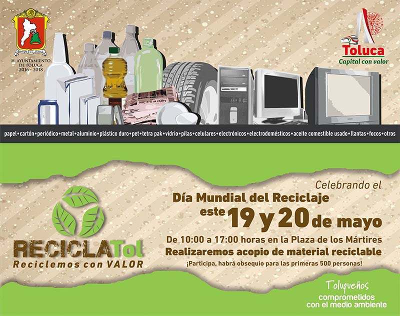 Convoca Toluca a jornada de reciclaje