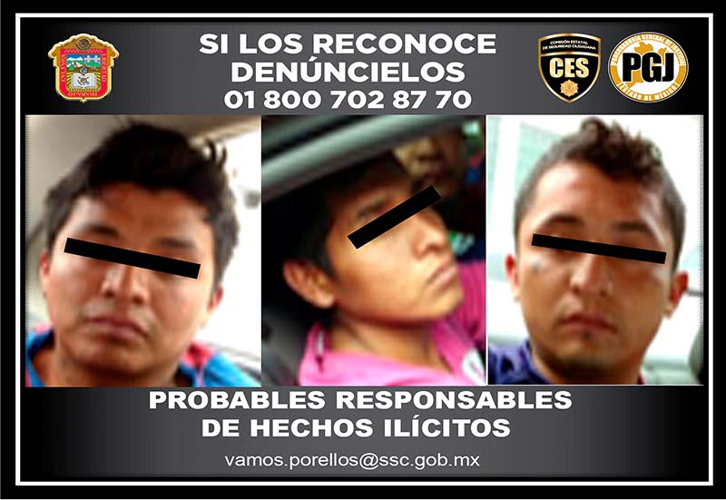 Capturan tres en Naucalpan con mercancía presuntamente robada