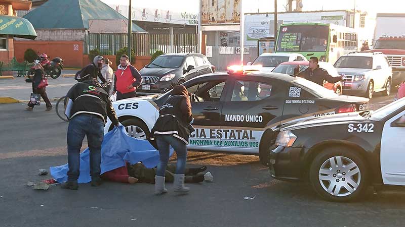 Muere atropellado un hombre en Metepec