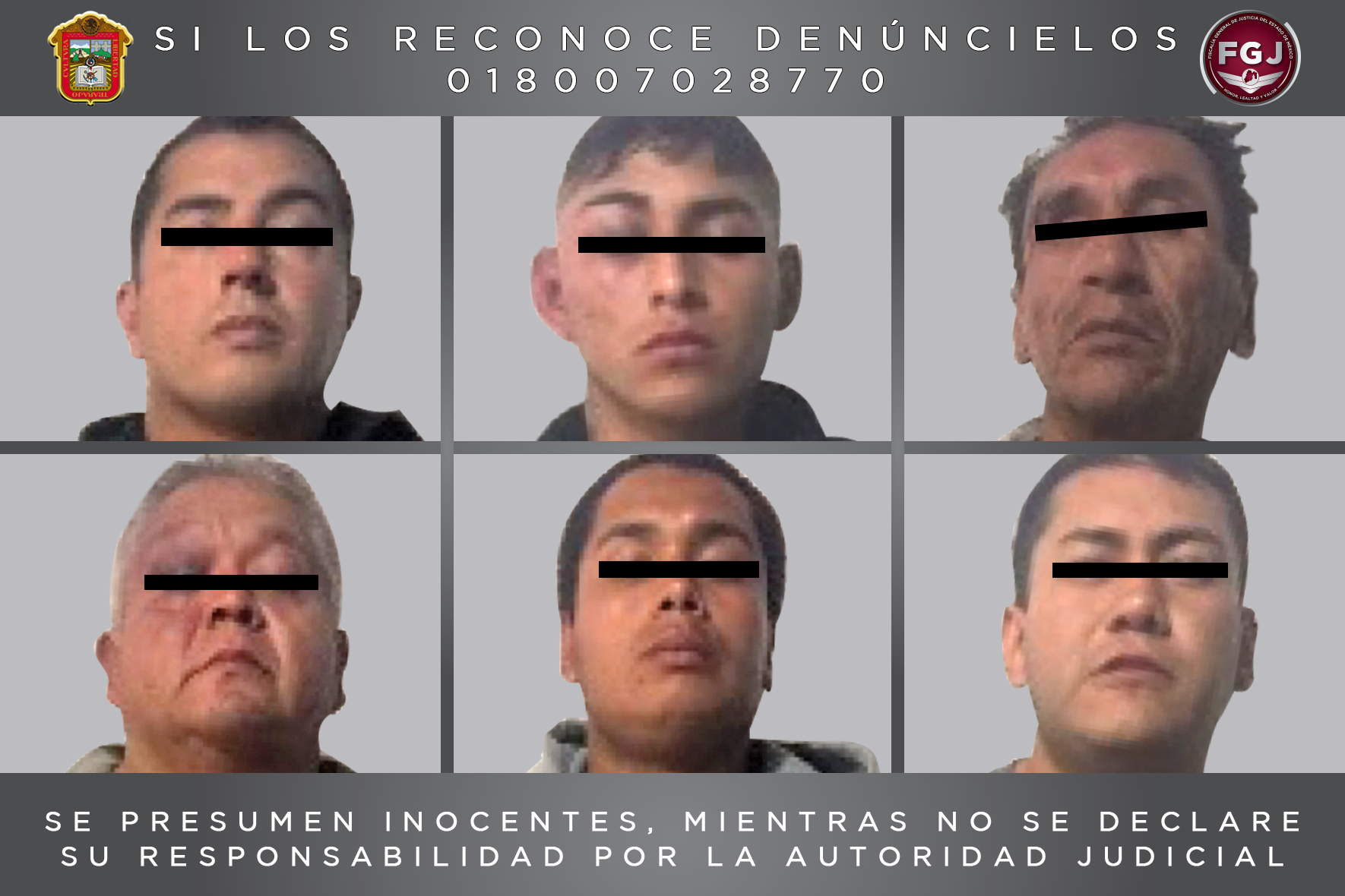 Vinculan a seis presuntos asaltantes en Metepec