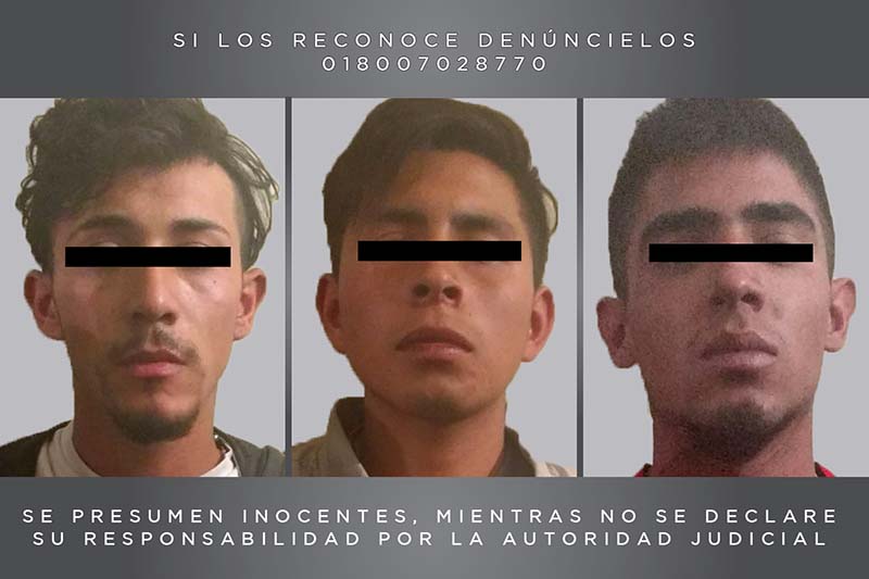 Detiene Fiscalía mexiquense a tres presuntos asaltantes en Coacalco