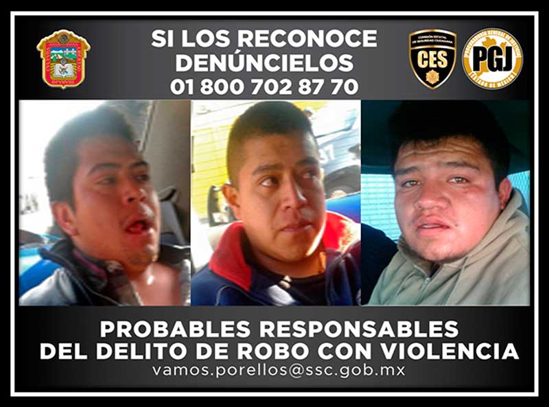 Frustran robo a tienda departamental y capturan a tres de la banda “Los Perros”, en Chimalhuacán