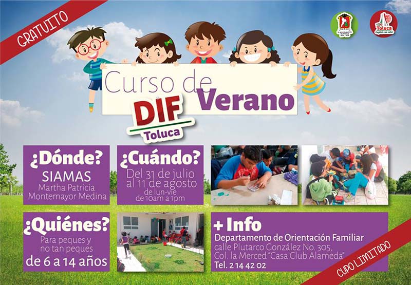 Ofrecerá DIF Toluca curso de verano de manera gratuita
