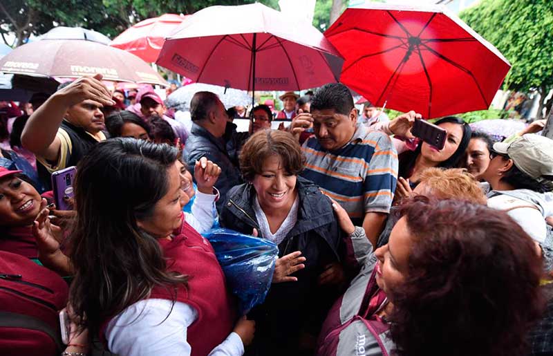 Inició Delfina Gómez su Marcha de la Esperanza de Texcoco a Toluca