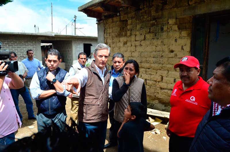 Pide Del Mazo declarar zona de desastre en 12 municipios mexiquenses