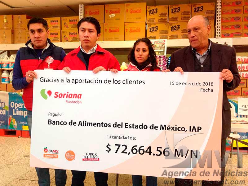Apoya Fundación Soriana la tarea del Banco de Alimentos del Edomex