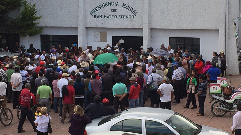 Toman Presidencia Ejidal de San Mateo Atenco para pedir indemnización por tren