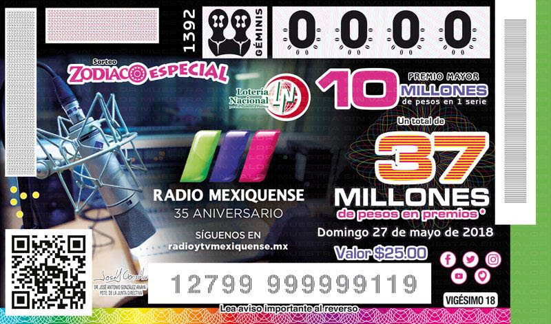 Celebra Radio Mexiquense su 35 aniversario con billete de lotería