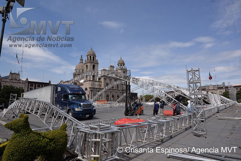 Montan estructura en Toluca para mitin de José Antonio Meade
