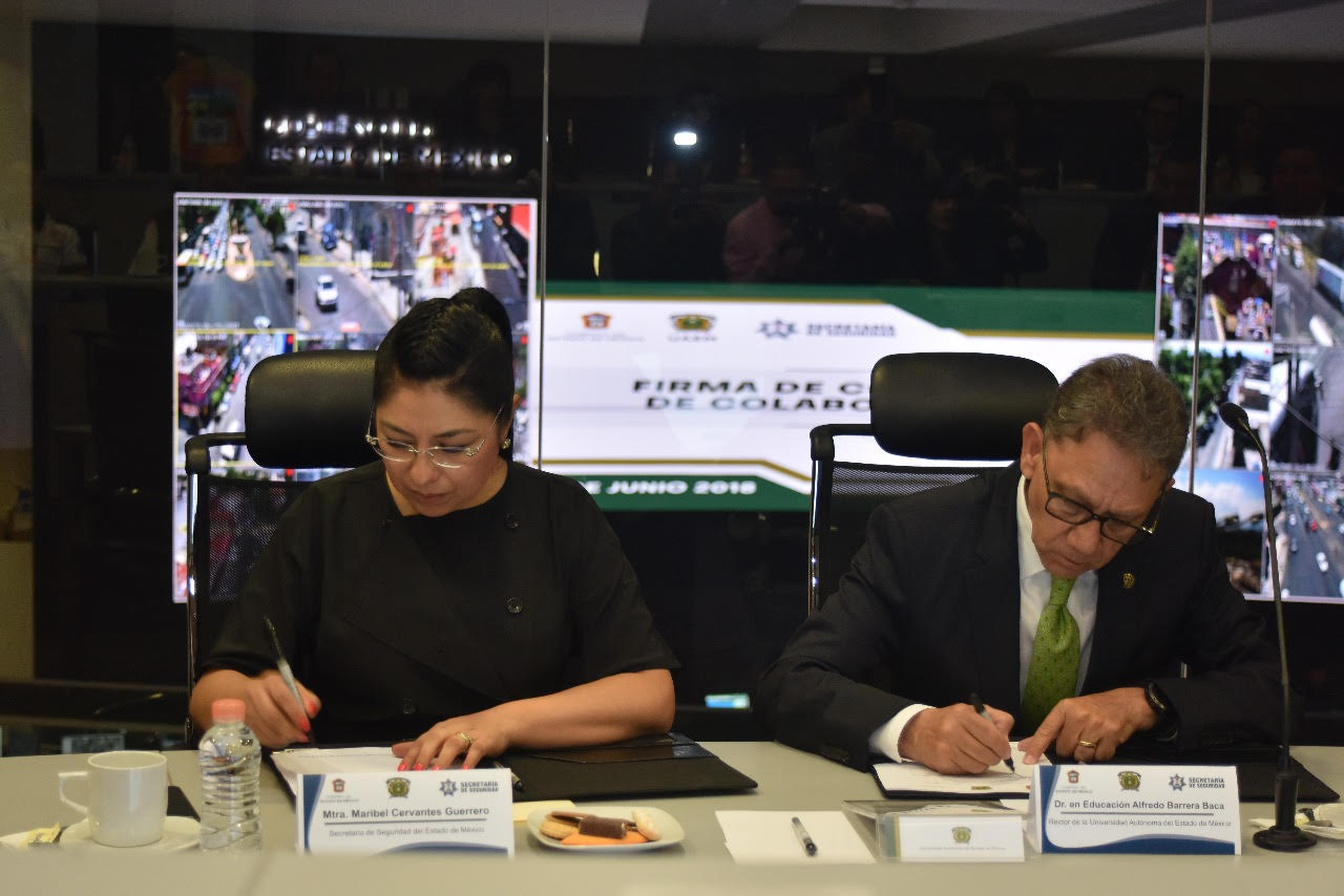 Secretaría de Seguridad y UAEMex firman convenio de colaboración