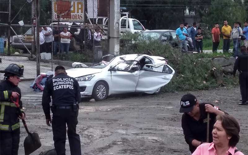 Arbol cae sobre autos en Ecatepec, hay un muerto