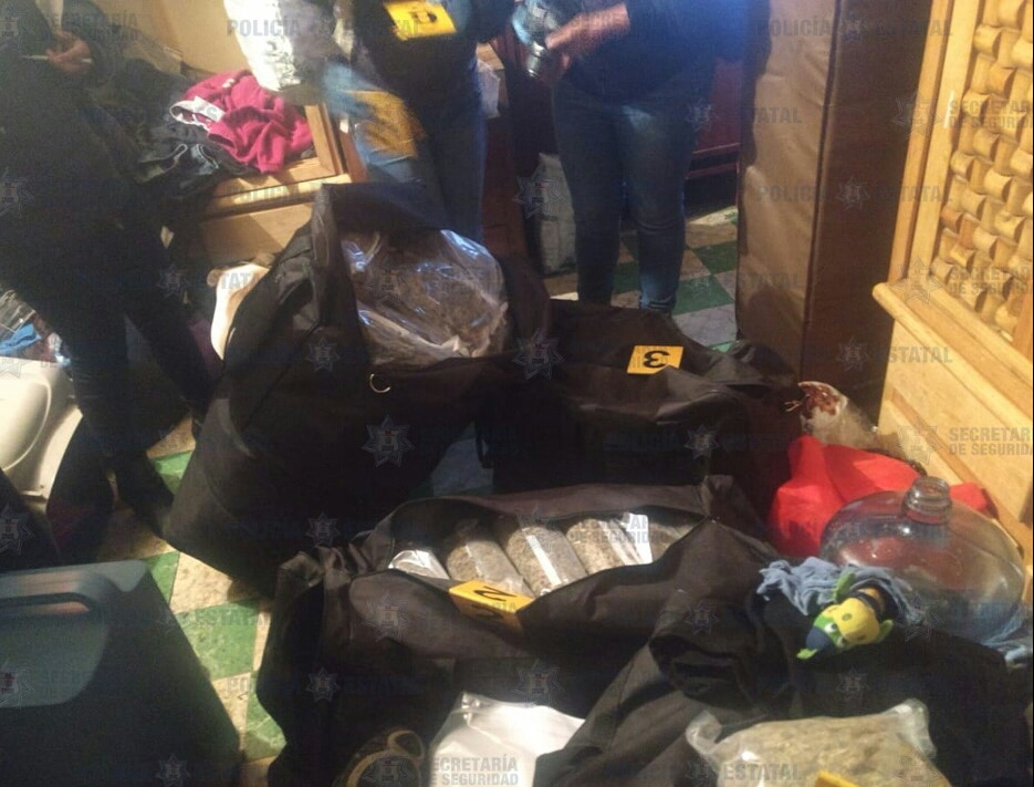 Secretaría de Seguridad y FGJEM aseguran 136 kilos de marihuana