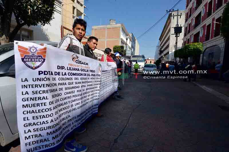 Exigen policías mexiquenses mejoras y remoción de mando