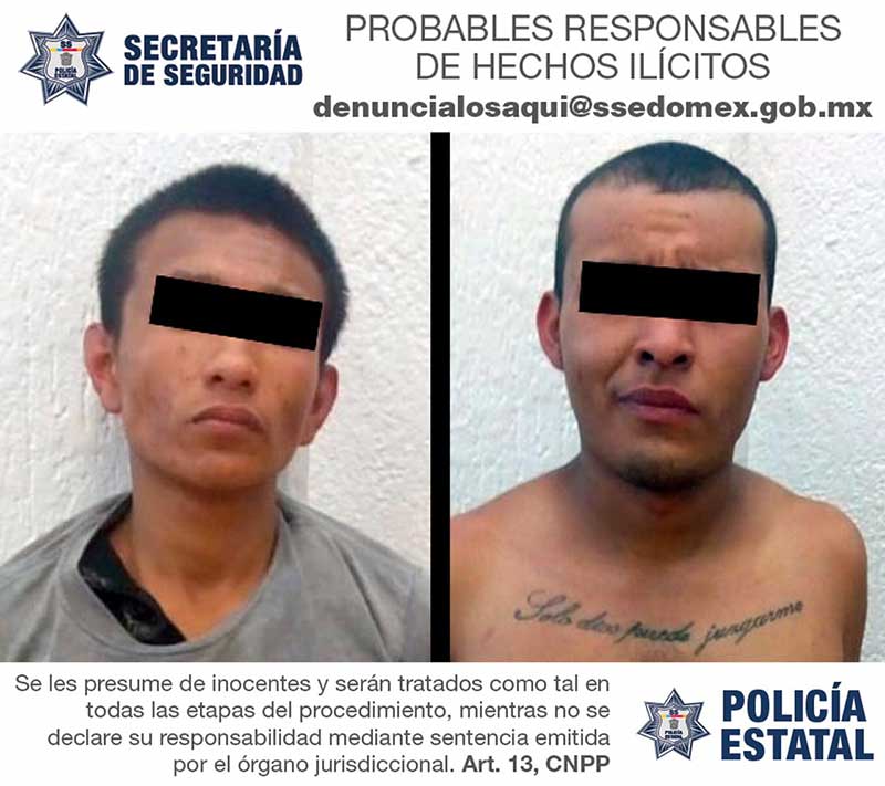 Son detenidos por robar con violencia una casa habitación en Tenancingo