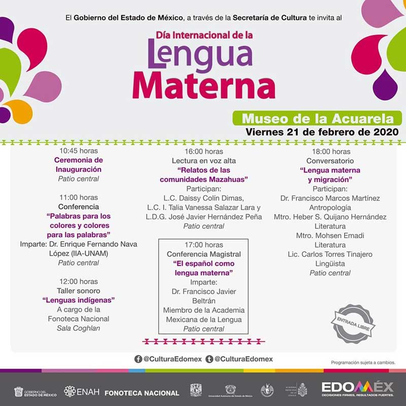 Prepara Secretaría de Cultura actividades por Día Internacional de la Lengua Materna