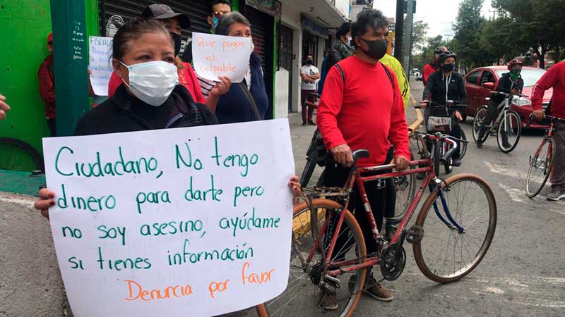 Ciclistas exigen justicia por adulto mayor que murió atropellado en Toluca