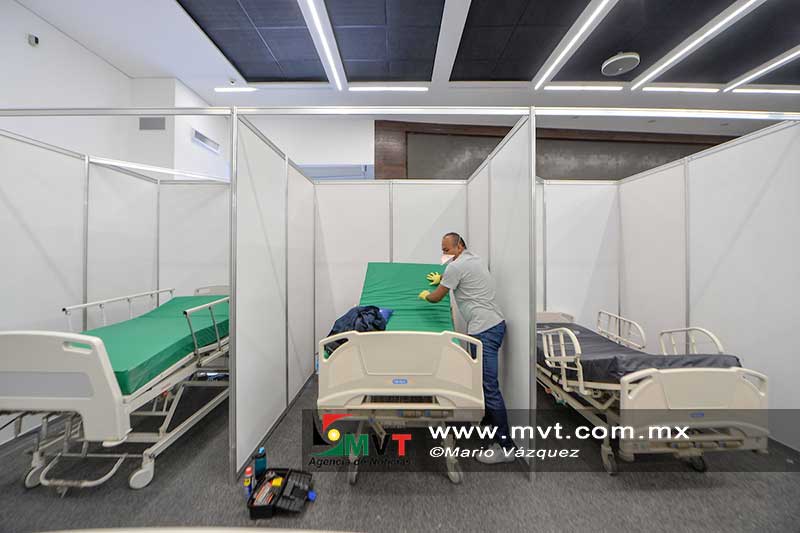 Recibe primeros pacientes el hospital temporal del Centro de Convenciones Toluca