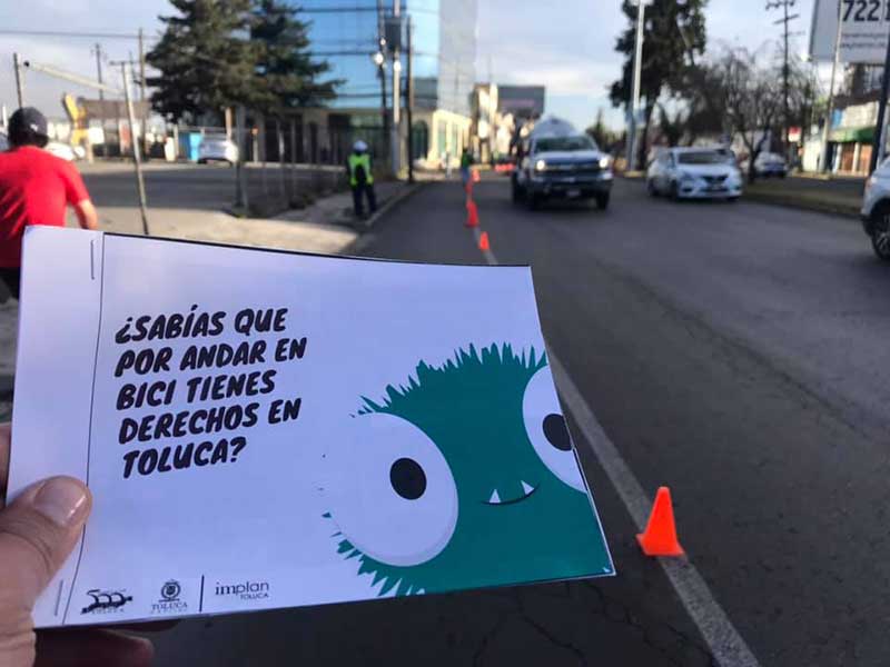 Emprende Toluca campaña para informar a ciclistas sus derechos y obligaciones