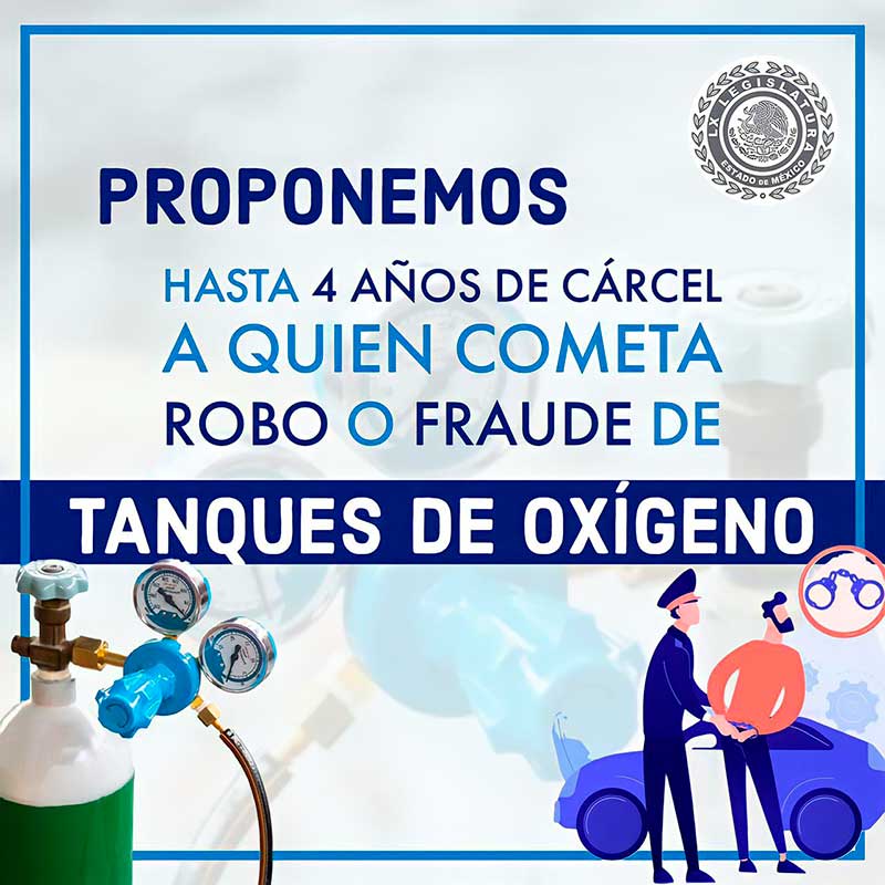 Diputados del PAN piden hasta 4 años de cárcel a quien defraude o robe tanques de oxigeno