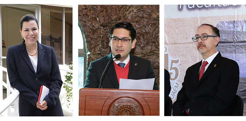 Yolanda Ballesteros, Carlos Barrera y Raúl Ortiz recibieron acta de registro para la rectoría UAEM