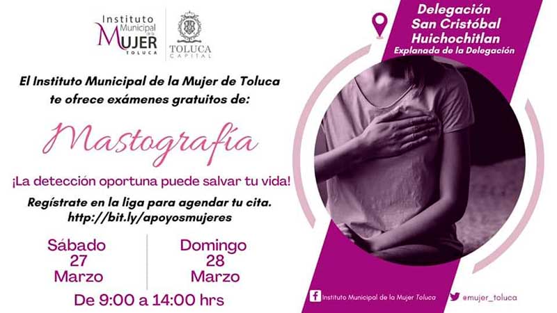 Invitan a vecinas de la zona norte de Toluca a realizarse mastografías gratuitas