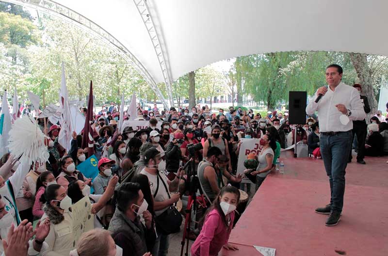 Juan Rodolfo Sánchez recorre calles del Centro Histórico, Santa Bárbara, El Cóporo y Zopilocalco