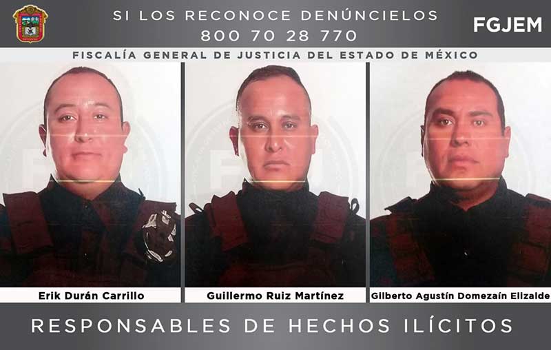 Sentencian a 56 años de prisión a tres policías municipales de Tlalnepantla acusados de secuestro exprés