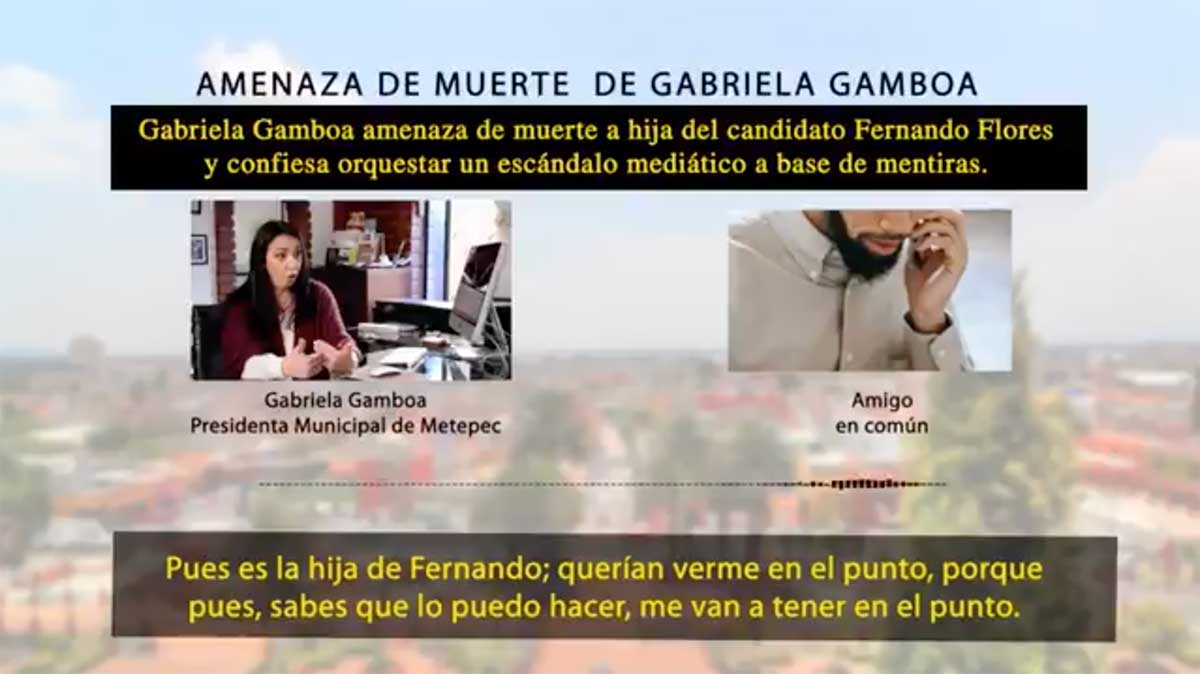 Filtran audio donde Gabriela Gamboa lanzaría amenaza contra la hija de Fernando Flores en Metepec