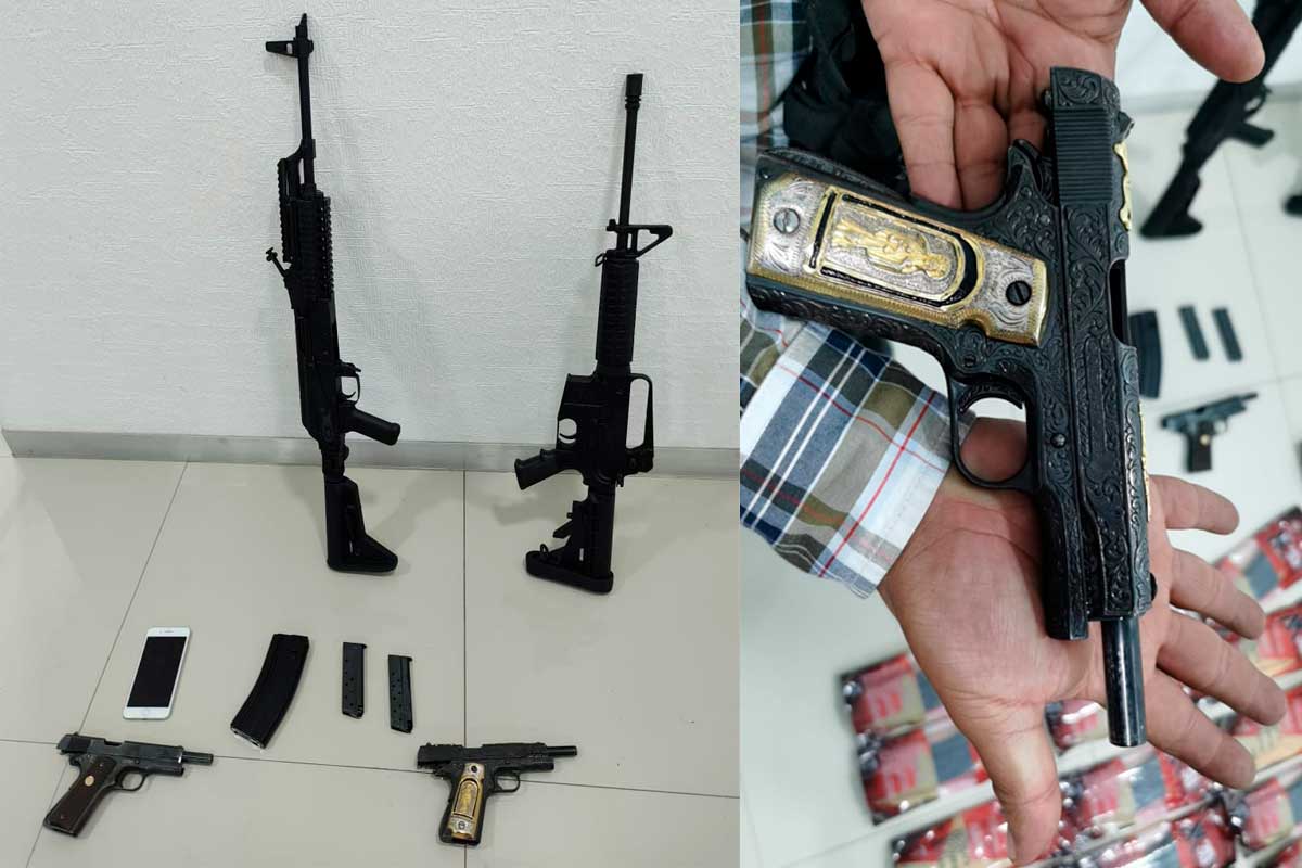 Agentes catean casa y encuentran armas largas + 65 cargadores para fusil Ak-47