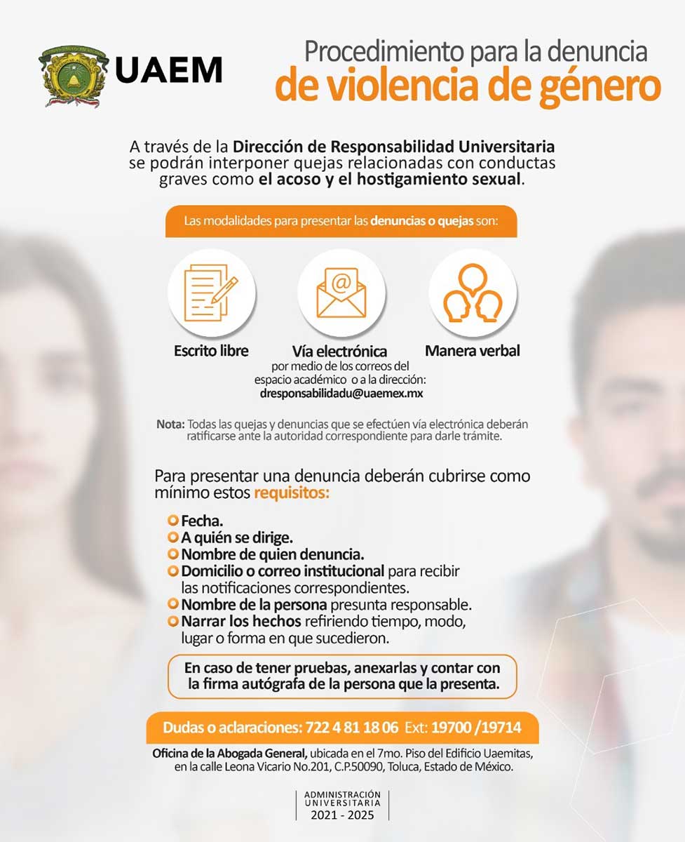 Dispone UAEM de procedimiento para la denuncia de violencia de género