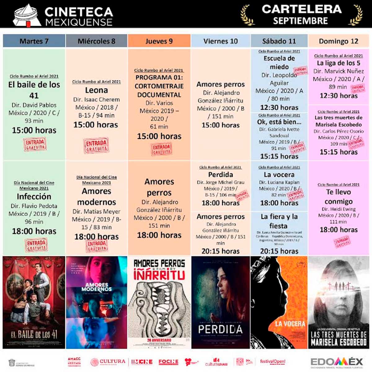 Exhibe Cineteca Mexiquense cartelera dedicada al talento nacional