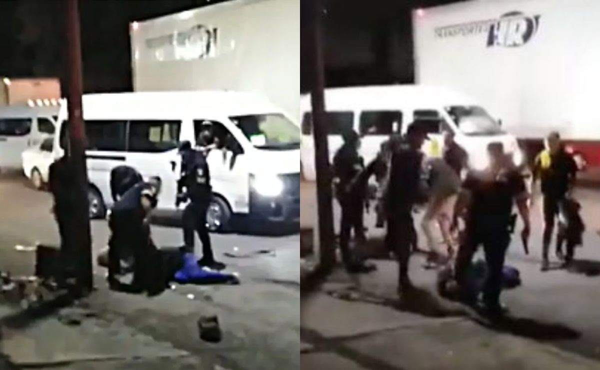 Pasajeros golpean a presuntos asaltantes en transporte del Edomex