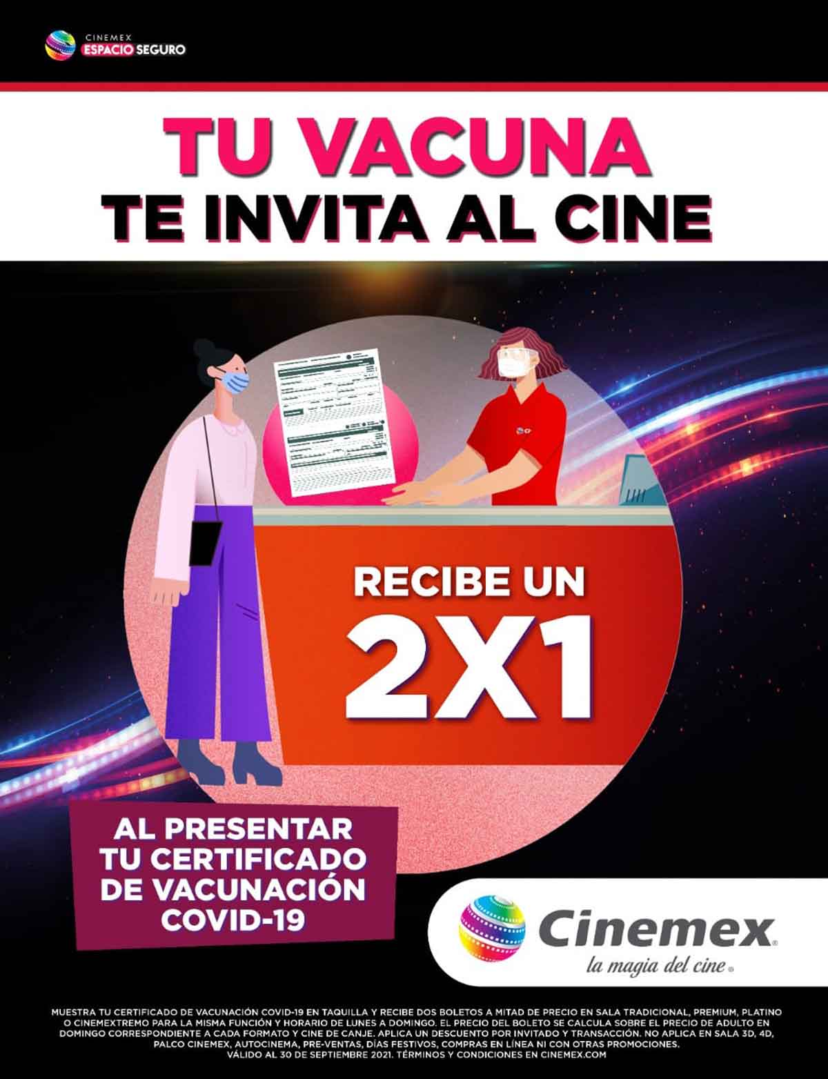 Cine de Toluca otorga 2x1 con tu certificado de vacunación