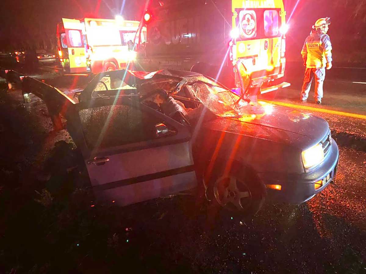 Se accidentea un vehículo en la Toluca-Atlacomulco