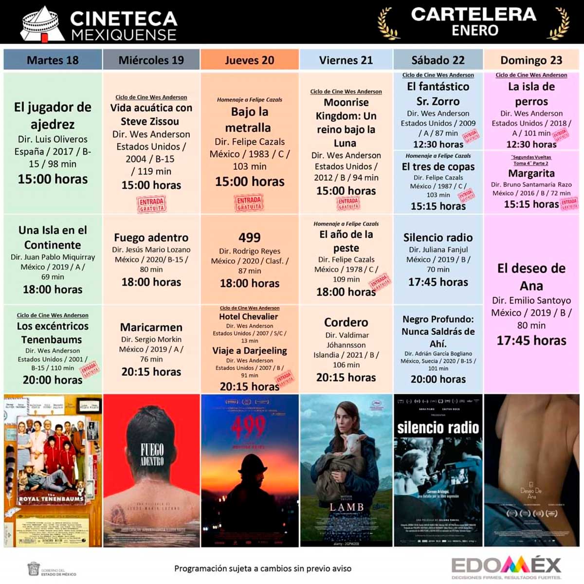 ¿Sabes que películas proyectarán el fin de semana?, en la Cineteca Mexiquense
