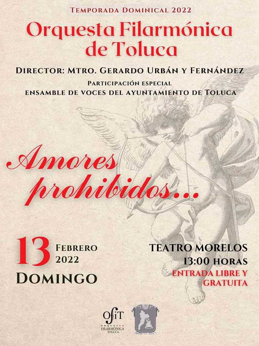 Orquesta Filarmónica de Toluca prepara Concierto "Amores prohibidos..."