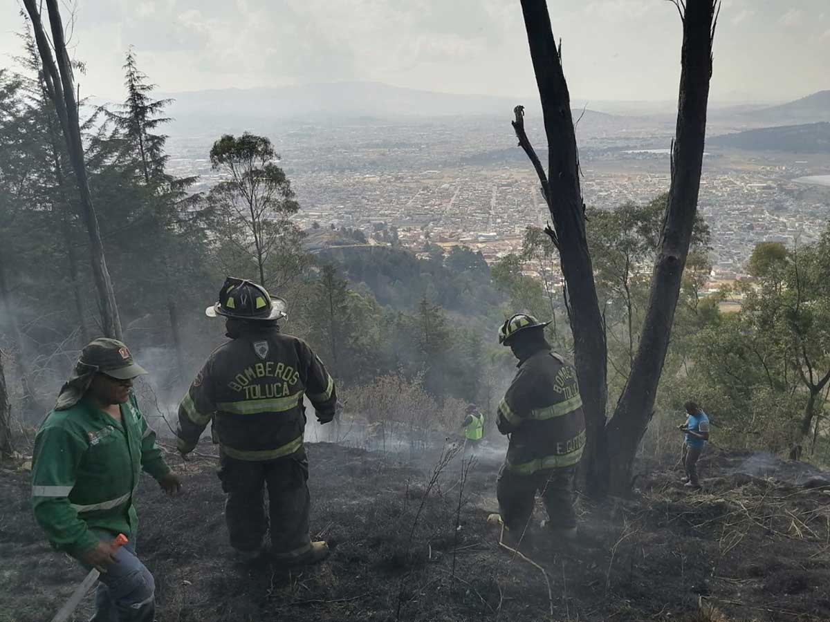 Protección Civil y Bomberos de Toluca llaman a evitar quemas de pastizales