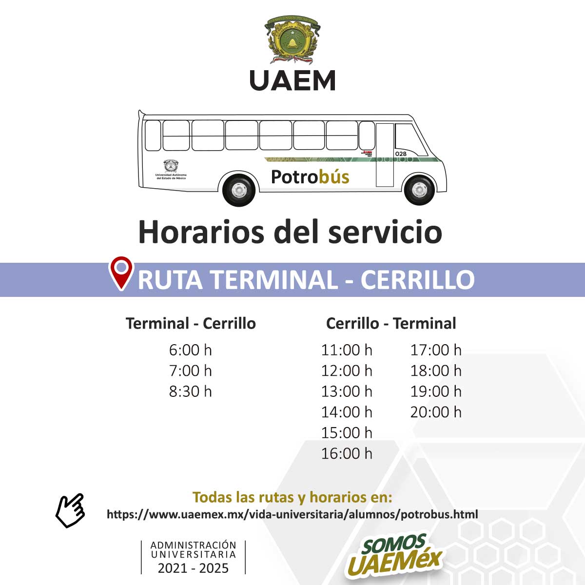 Potrobús UAEMéx Ruta Terminal - Cerrillo