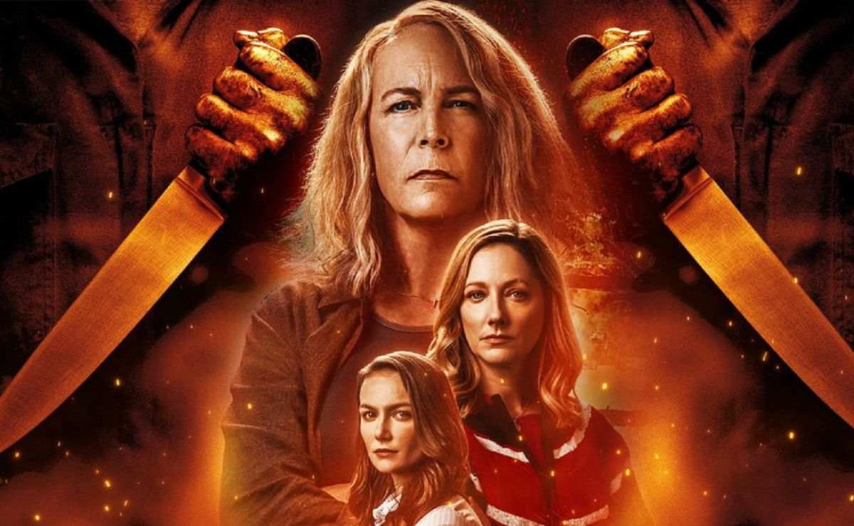Cartel de la palícula protagonizada por Jaimie Lee Curtis, Halloween Ends