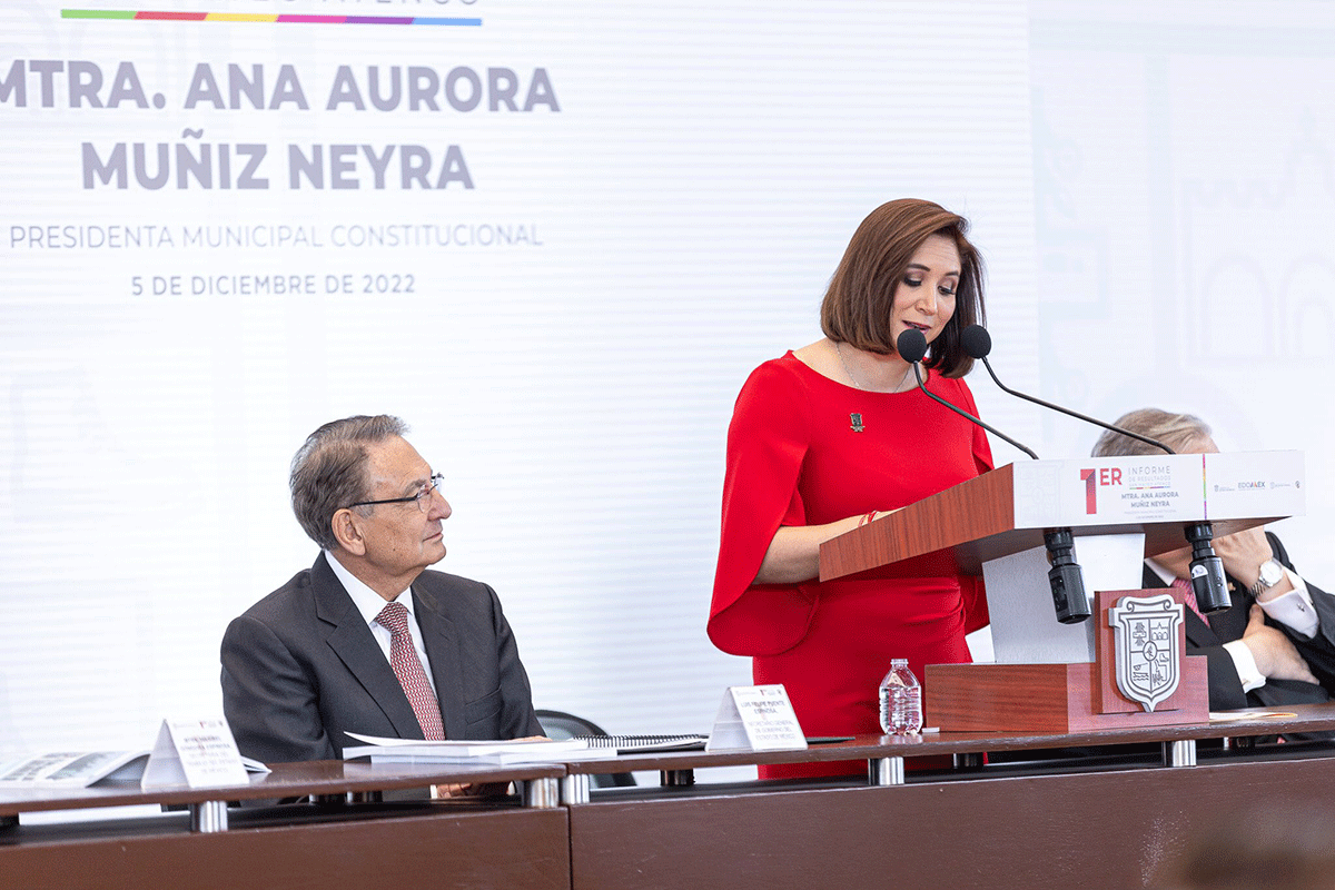 Ana Aurora Muñiz Neyra, presidenta municipal de San Mateo Atenco, rindió informe de labores 