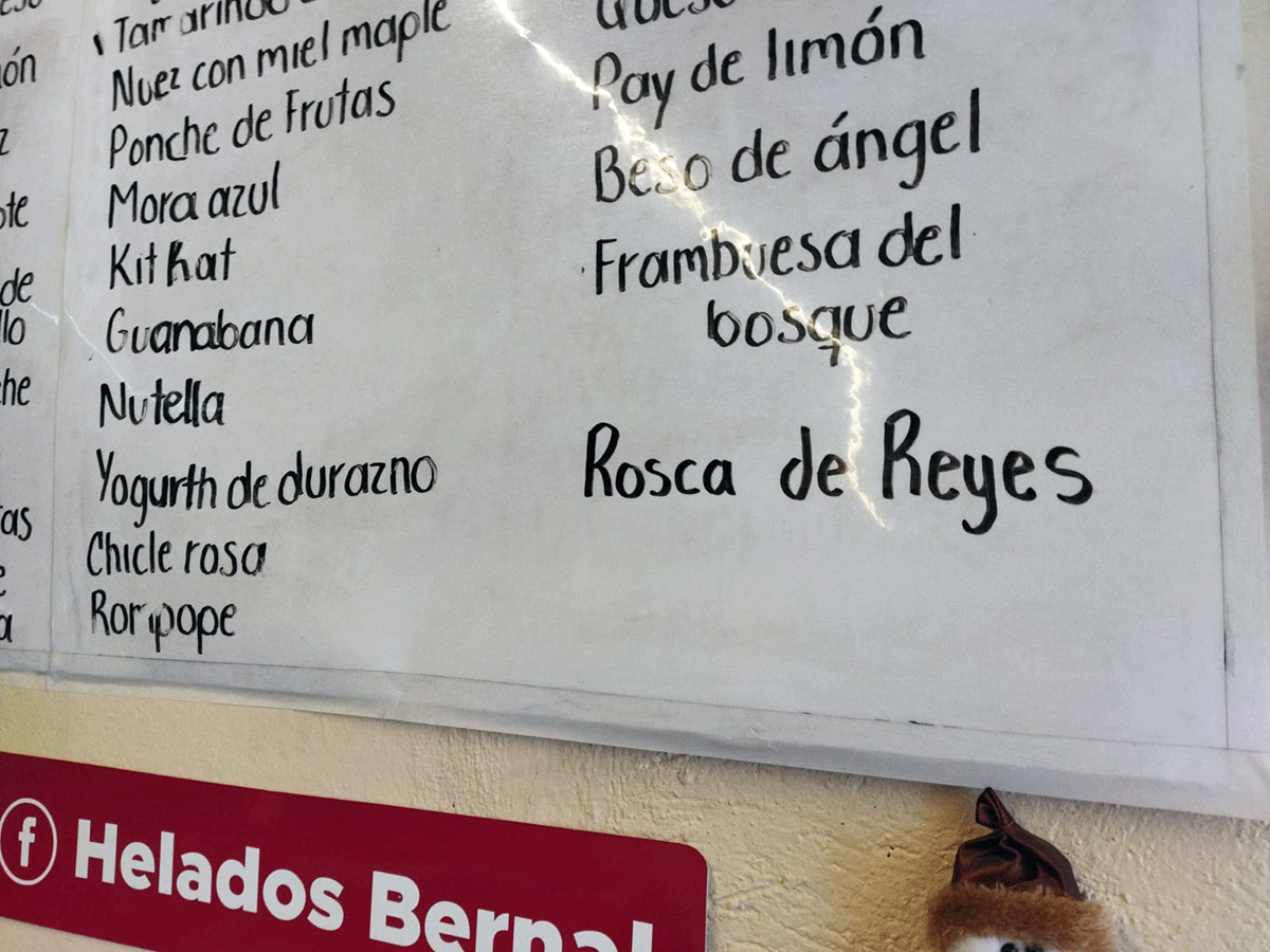 Helados con sabor a Rosca de Reyes en Helados Bernal 
