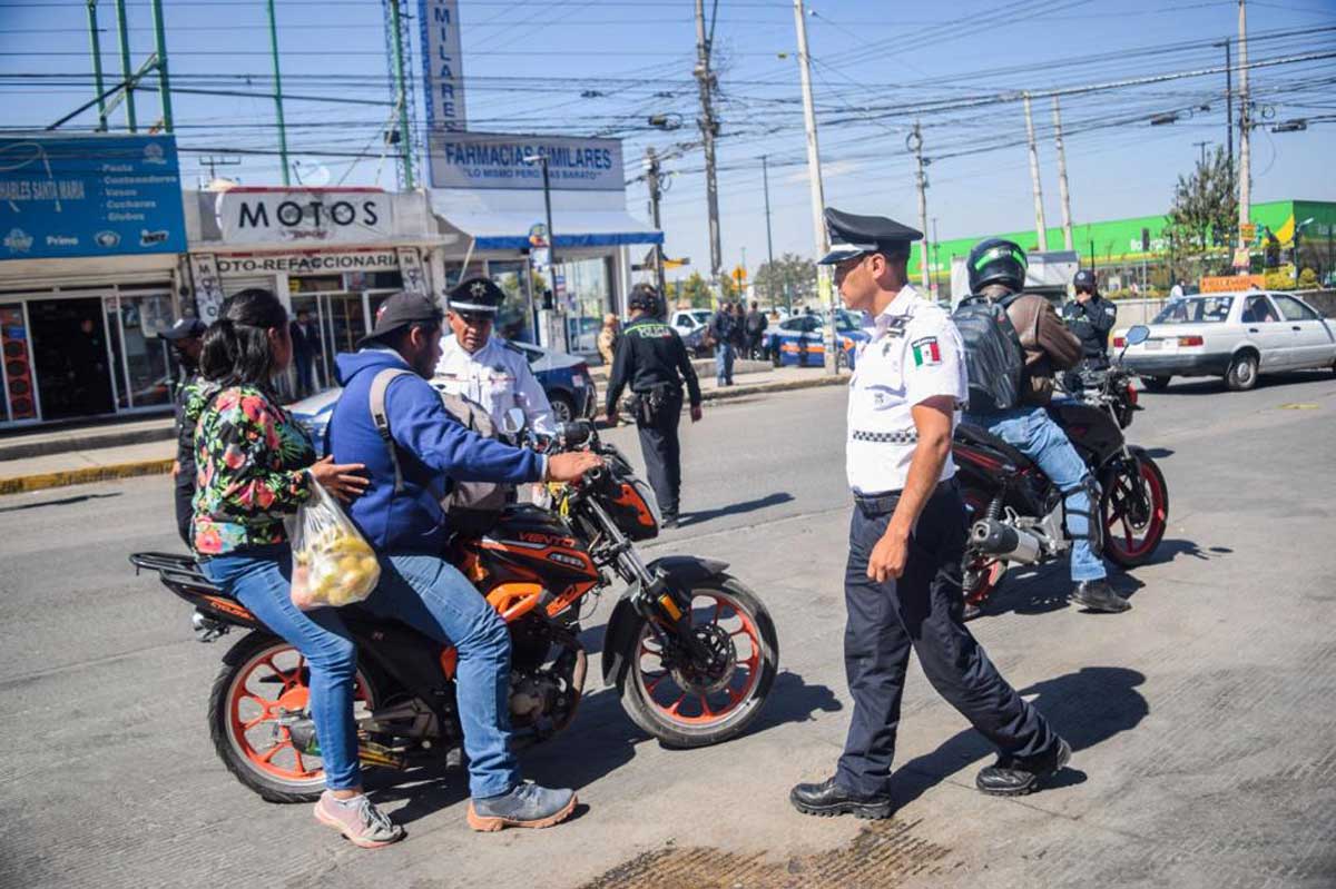 Van 416 motos al corralón en operativo contra Moto Ratones en Toluca