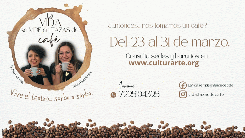 ¿La Vida se mide en tazas de café? No te pierdas esta interesante propuesta teatral en Toluca. Noticias en tiempo real