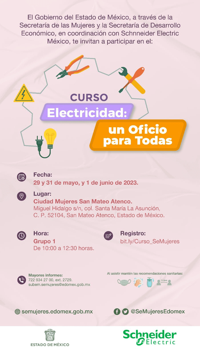 Aquí la convocatoria al curso de electricidad en Ciudad Mujeres 