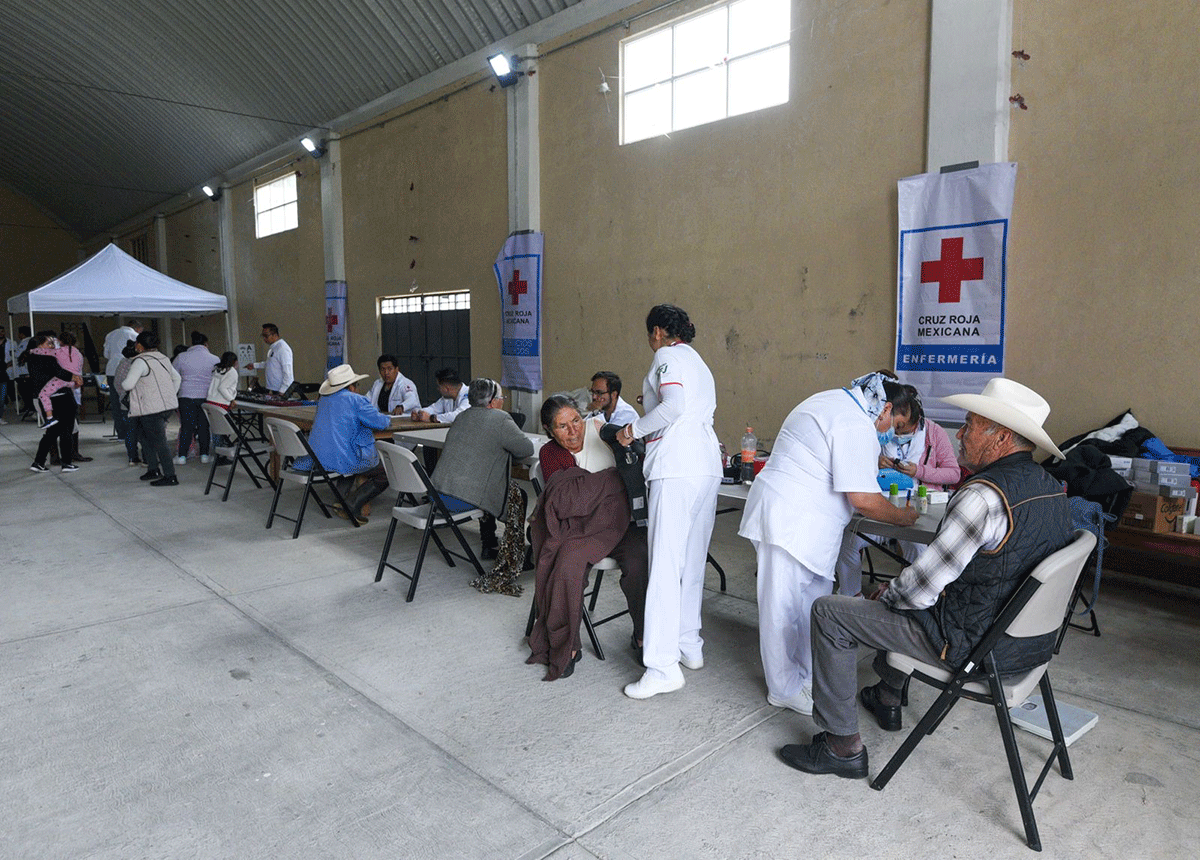 Cruz Roja Mexicana llevó atención médica gratuita a personas de escasos recursos en Las Lágrimas, Temascaltepec