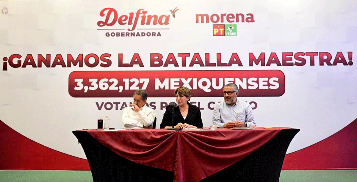 Refrendan legisladores y alcaldes de Morena lealtad a la maestra Delfina Gómez