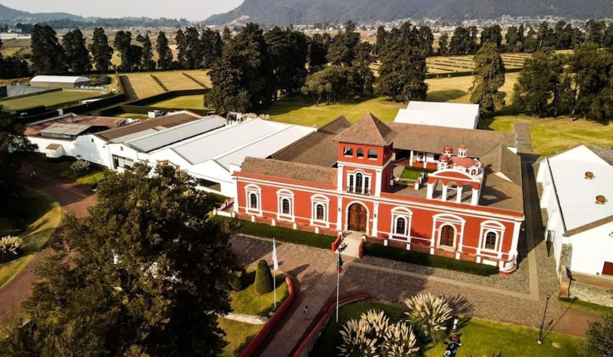 Imagen aérea del museo de Sor Juana en la Hacienda Panoaya